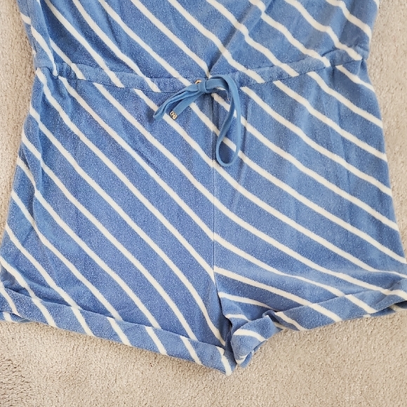 Juicy Couture VINTAGE Blue and White Striped Romper Y2K WORN 3 TIMES! - Picture 3 of 7